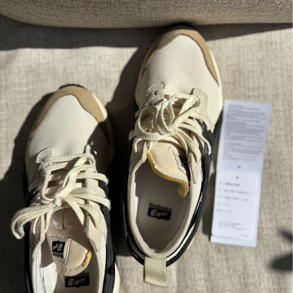 Onitsuka Tiger by Asics Cream and Black Athletic Shoes - Picture 5 of 6